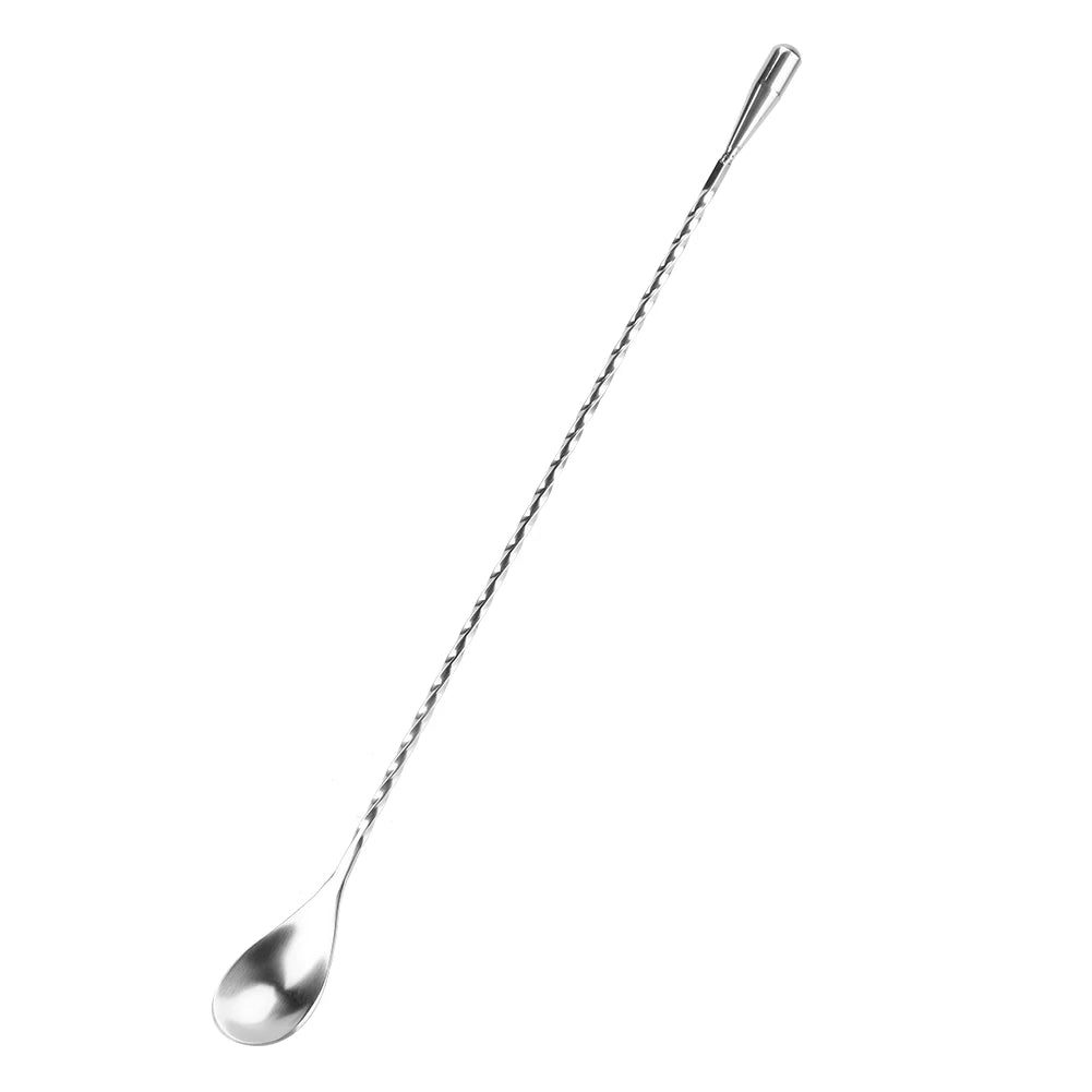 Stainless Steel Bar Spoon Long Handle Cocktail Mixing Spoon Twisted Drink Stirrer Tool for Wine Coffee Tea Beverage Mixing Qme