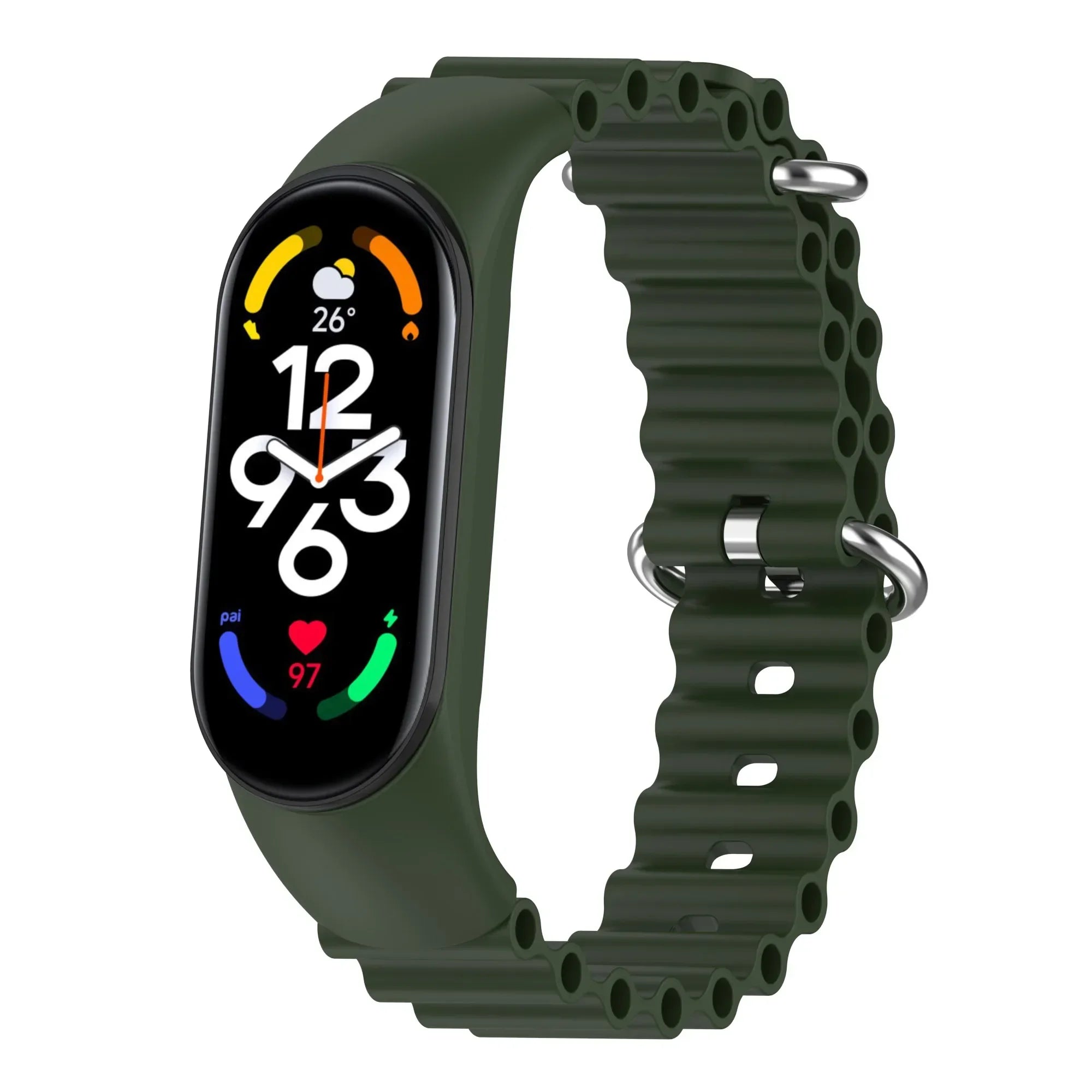 Strap For Xiaomi Mi Band 7 6 5 4 3 Smart Bracelet Sport Wrist Replacement Soft Silicone Ocean Strap For Mi band 5 7 Wristban Qme Green Mi band 5 6