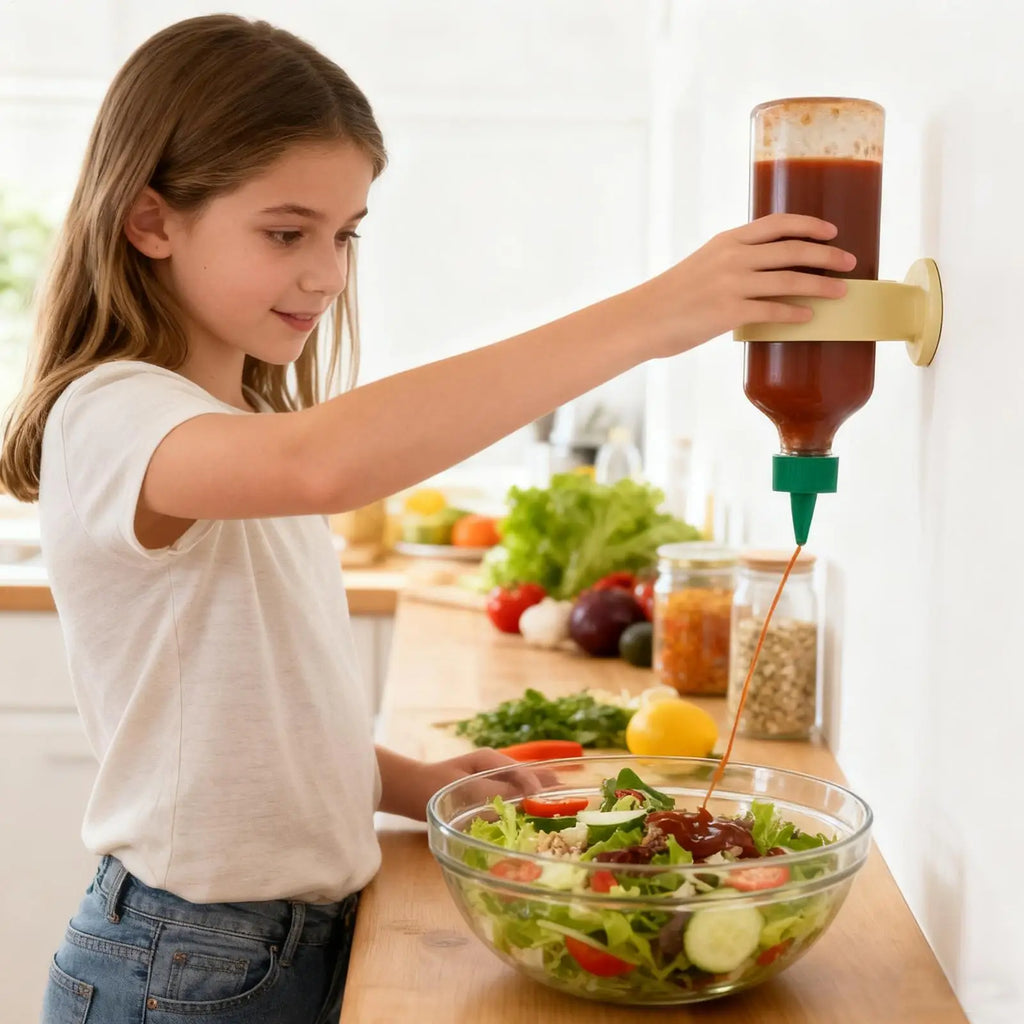 Wall Mount Bottle Holder Silicone Rack Cooking Seasoning Bracket Qme