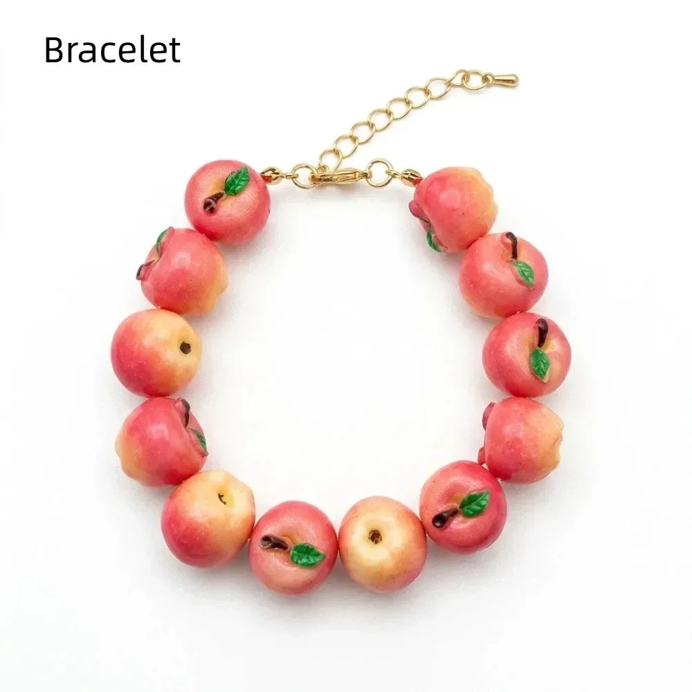 Simple Layered Beads Fruit Necklace Stackable Blueberries Multi Layer Qme A7 bracelet
