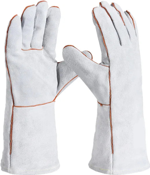 1PCS Cowhide Aluminum Foil High Temperature Resistant Welding Gloves Heat Insulation Fireproof Spark Protection Hand Shield Qme 1 pair
