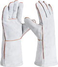 1PCS Cowhide Aluminum Foil High Temperature Resistant Welding Gloves Heat Insulation Fireproof Spark Protection Hand Shield Qme 1 pair