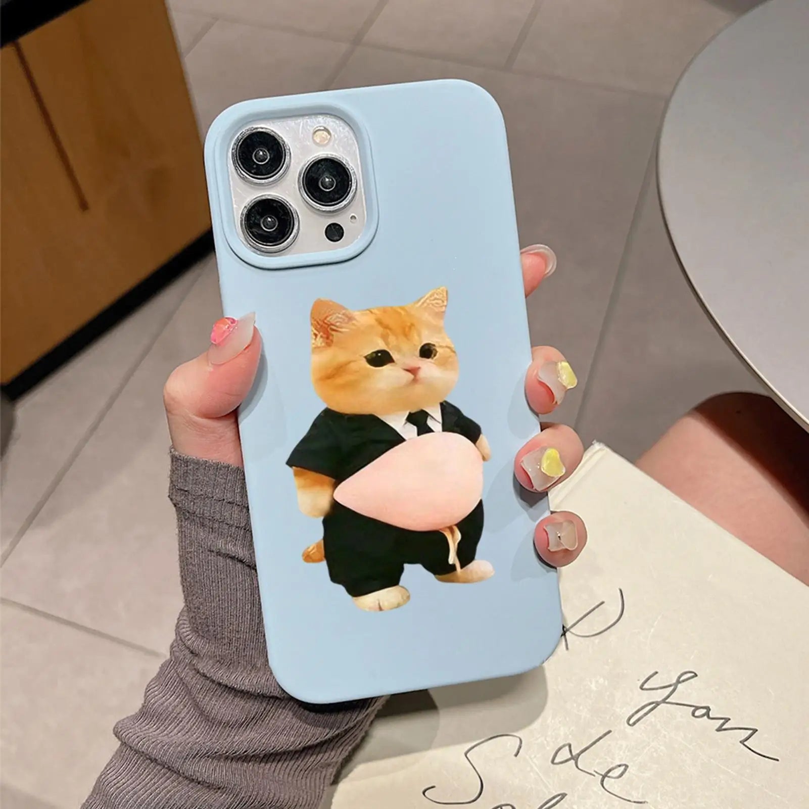 Sponge Stickers 3D Cat Belly Fun Reusable Decals Cute Laptop Stickers for Kids Friends Indoor Outdoor Fridge Planner Home Car Qme