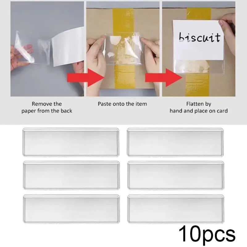 Clear Adhesive Shelf Tag Pockets No Trace PVC Label Holders Retail Qme Default Title