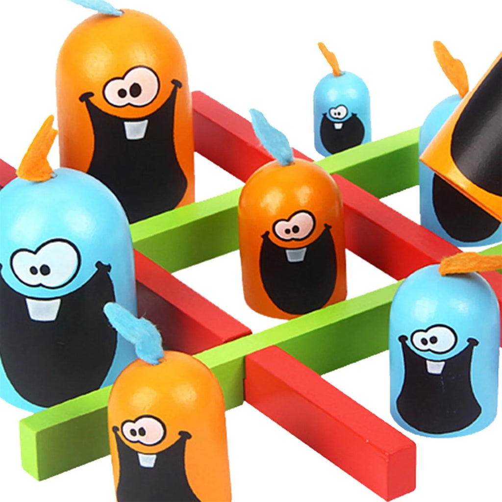 Strategy Game Educational Toy for Kids Tic Tac Toe Cartoon Thinking Training Gobblet Gobblers Board Game Big Eat Small Game Qme