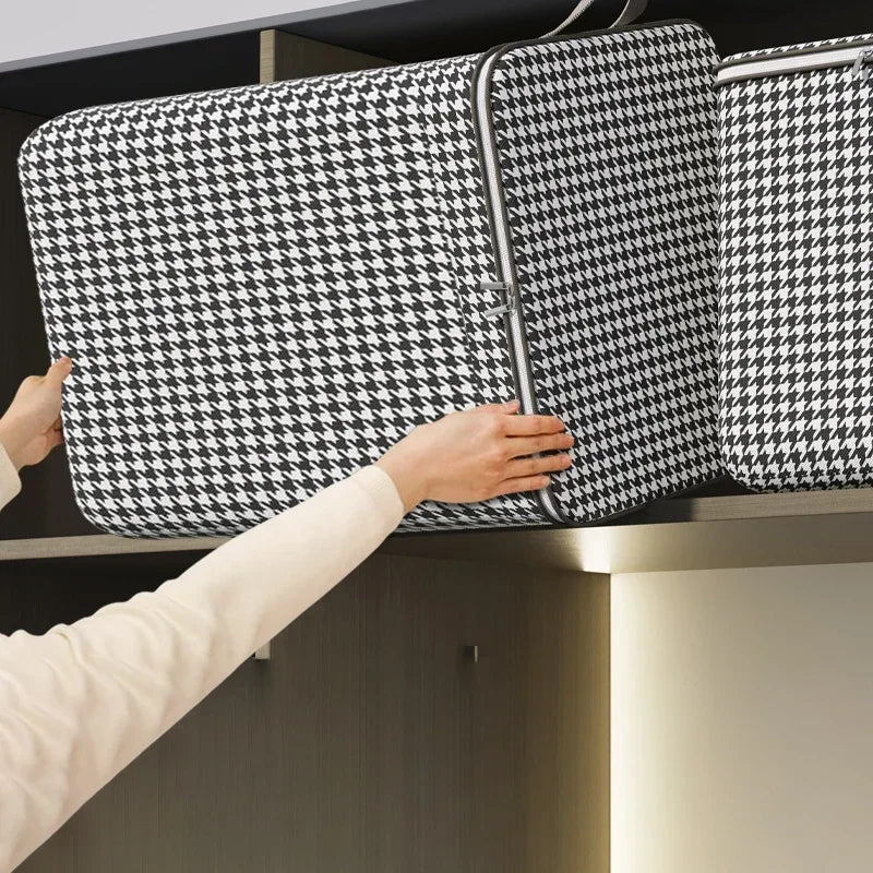 Organizer Clothes Storage Bags Large Capacity Quilt Moving Box Tote Bag Dustproof Clothing Wardrobe Home Qme