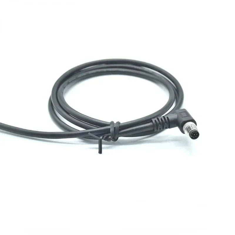 1 Meter Waterproof 90 Degree Elbow M8-8P Male Shielded Cable M8 Signal Aviation Plug Adapter Cables Connector Qme black