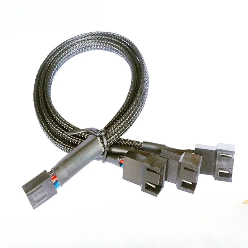 Fan Hub CPU Cooling 1 to 3 Port 12 V to Fan-Header with 3 Pin PWM Controller Dedicated Supply Extension Cable Qme 1pcs