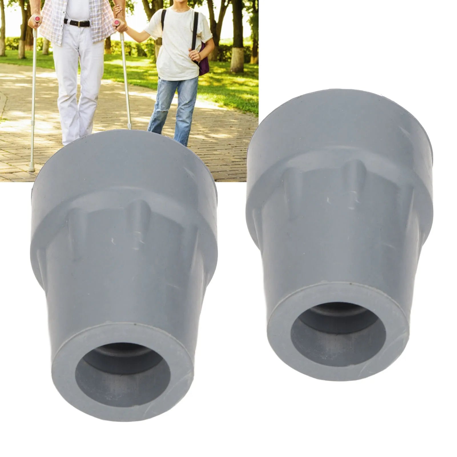Replacement Cane Tip 22mm Cane Tip Prevent Slip Shock Absorbing Heavy Duty Replacement Rubber Crutch Tips for Elderly Patient Qme