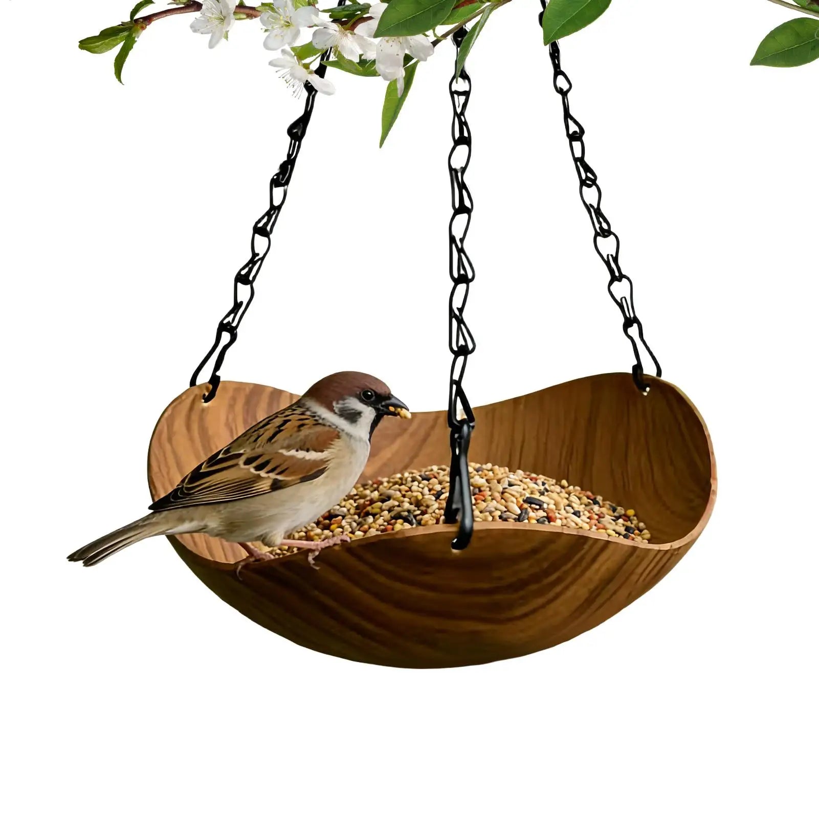 Garden Bird Bath Wooden Bird Bath Feeder Water Bowl Wild Bird Feeders Tray for Park Deck Yard Porch Courtyard Backyard Balcony Qme