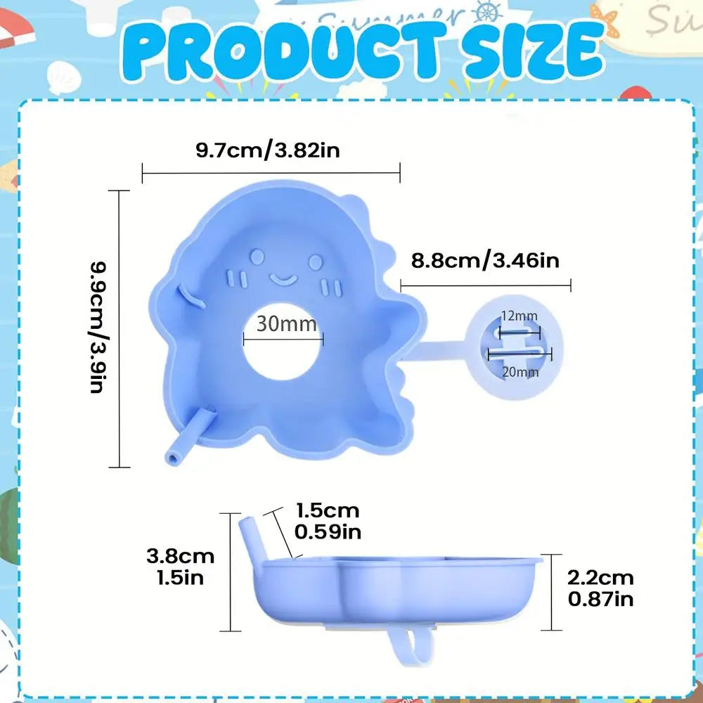 1pcs Ice Pop Holders For Kids Reusable Anti Drip Portable Cute Leak Proof Ice Cream Holder For Daily Home Summer Outdoor Travel Qme Blue