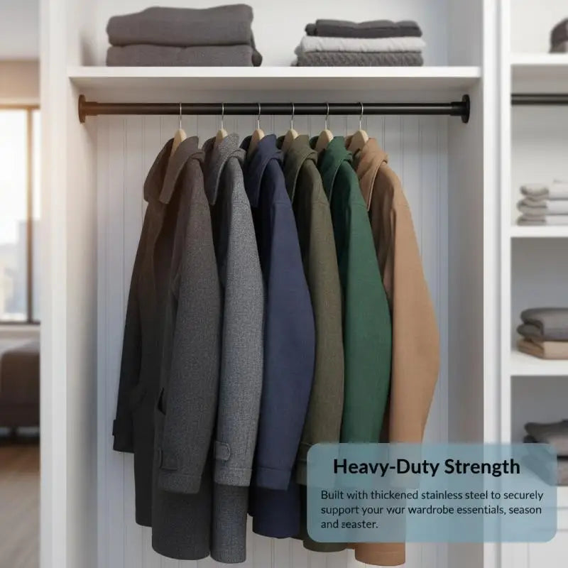 50- Telescopic Curtain Rod Adjustable Stainless Steel Drying Rack Qme