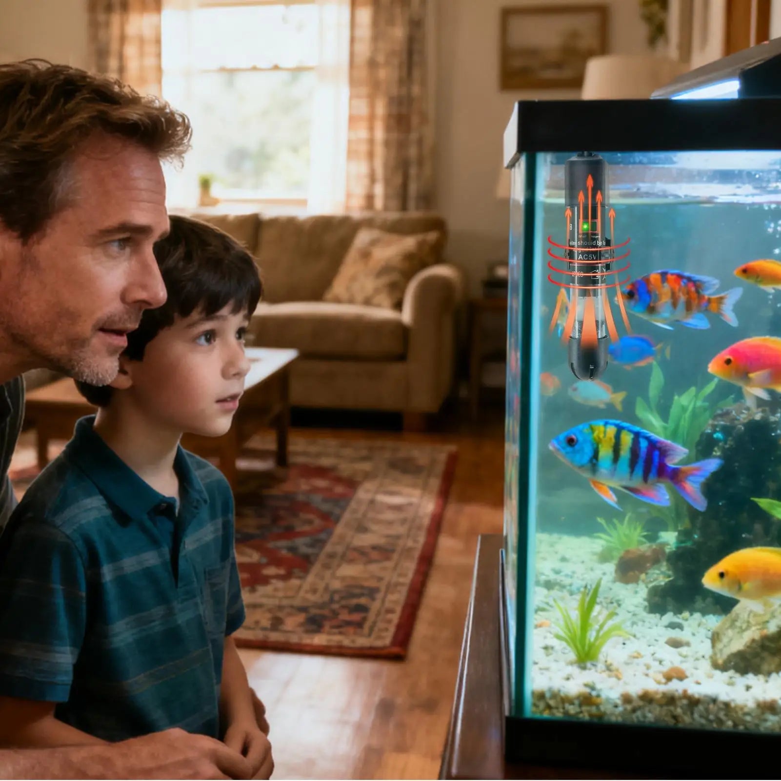 Heater Fish Tank Precision Temperature Control Waterproof Small USB Qme