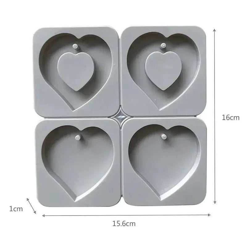 DIY Creative Handmade Silicone Mold Aromatherapy Plaster Soap DIY Cake Decoration 4 Sets Of 2 Hearts Can Be Divided Accessories Qme