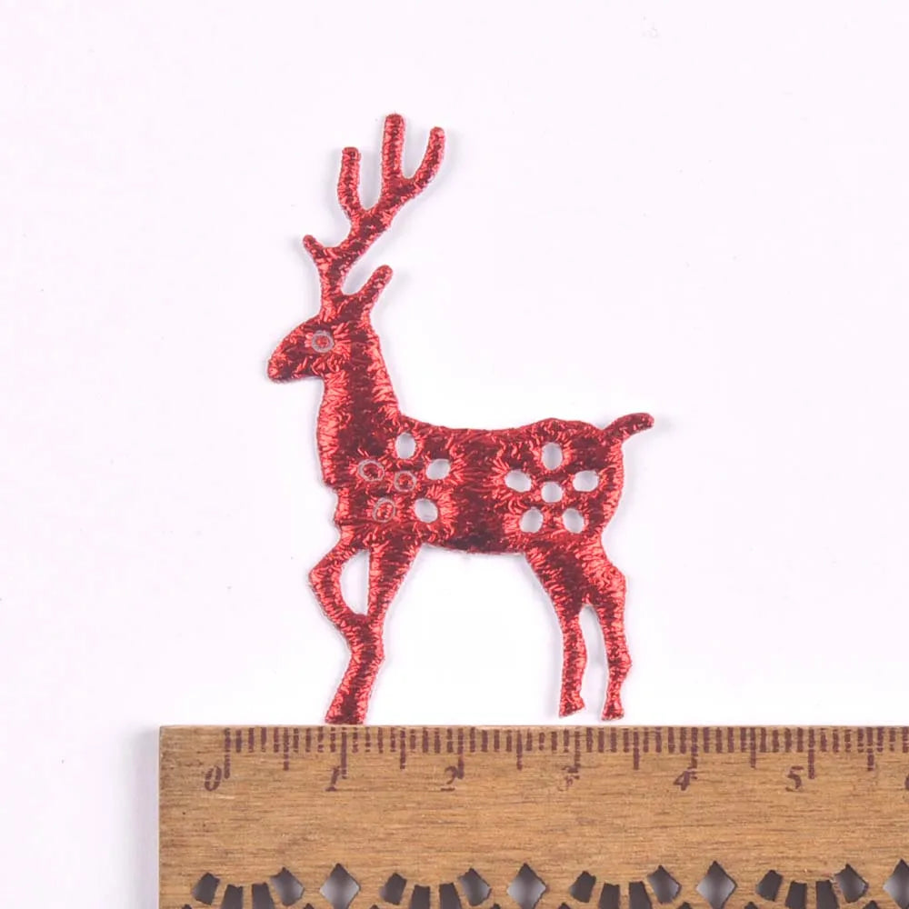 50Pcs Cute Glitter Elk Snowflakes Christmas Tree Patches For Clothes Stick-On Appliques DIY Kids Hairpin Bowknot Accessories Qme 16