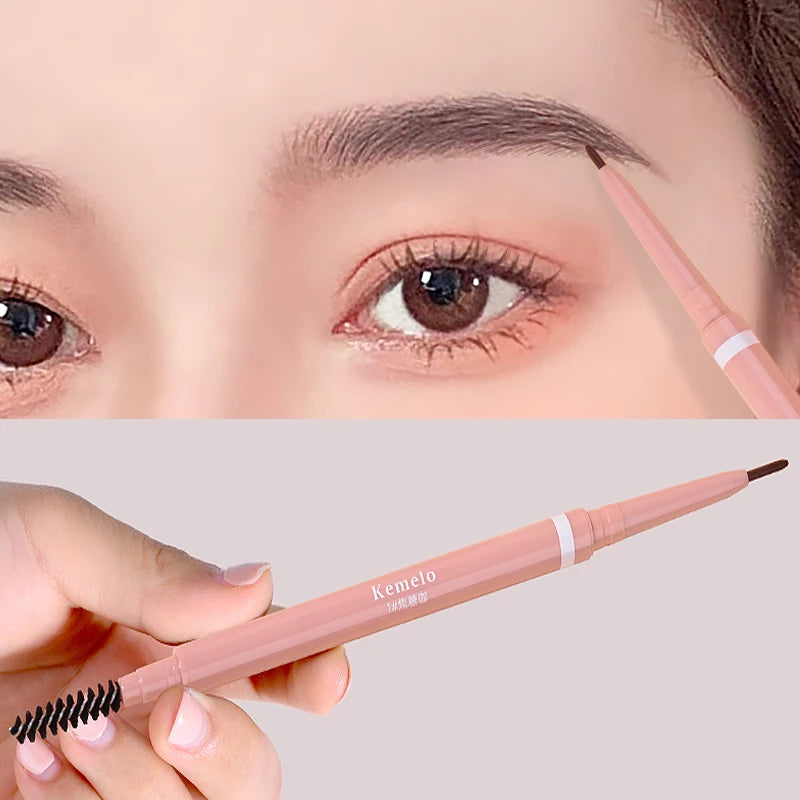 1.5mm Ultra Fine Double-Ended Eyebrow Pencil Automatic Rotating Natural Waterproof Long Lasting Professional Eyebrow Pen Makeup Qme