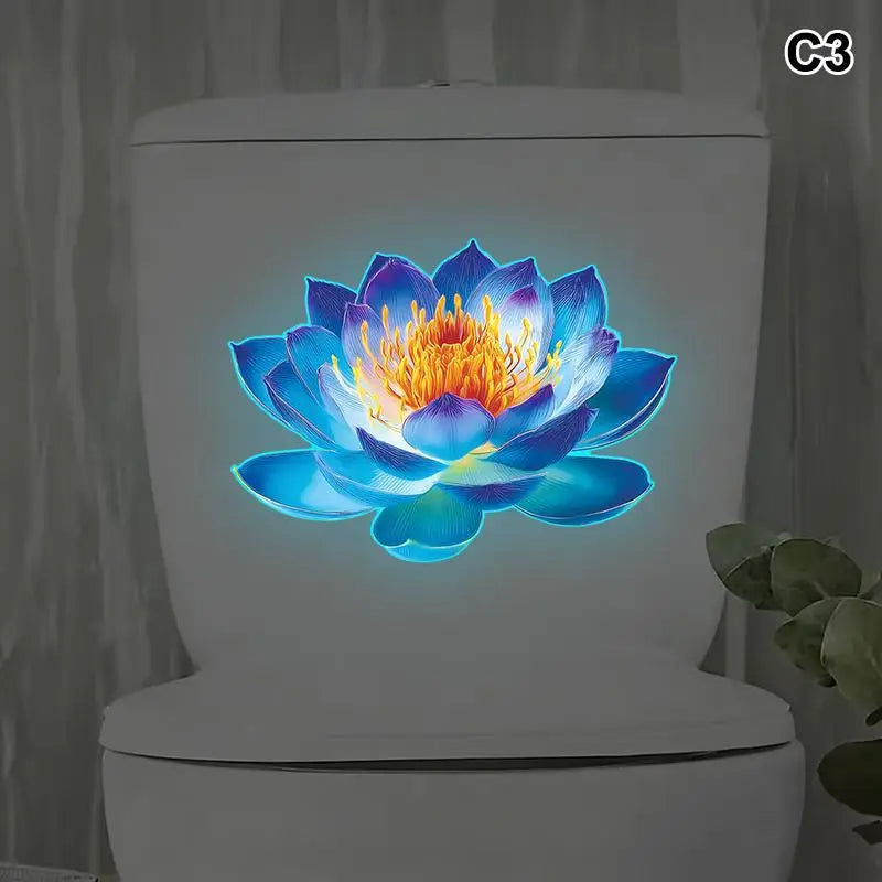 Glow-in-the-dark Toilet Stickers PVC Self-adhesive Removable Wall Qme C3