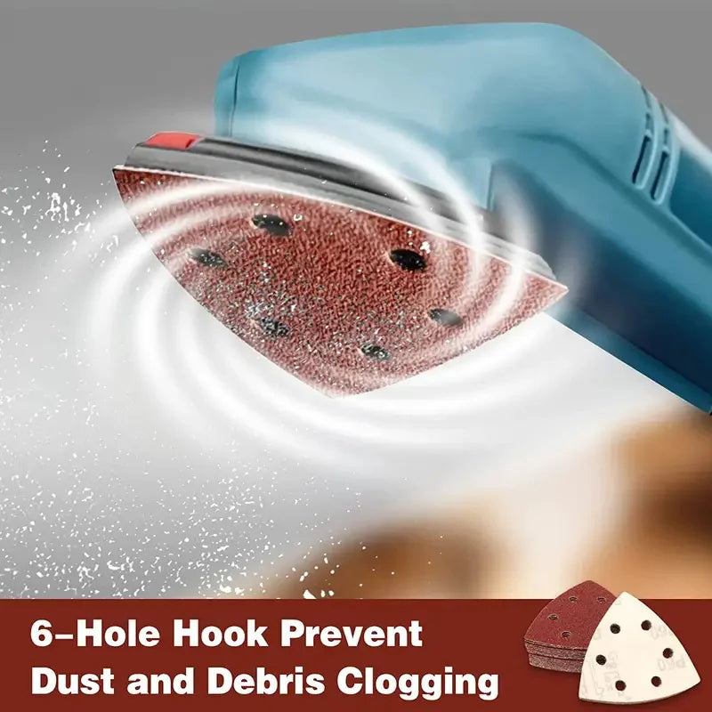 10/60pcs Triangle Sanding Pads 6 Holes Multi-Grit 40-320 Efficient Dust Extraction Design Angle Grinder & Delta Sanders Qme