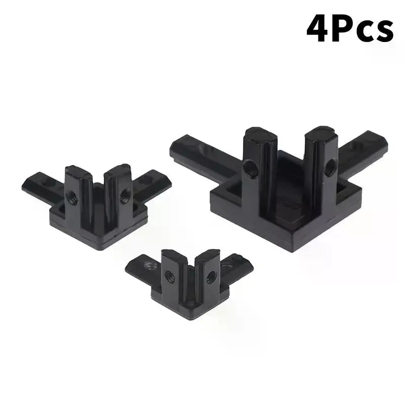 4Pcs Black 3 Way End Angle Bracket Connectors For Europe 1515 2020 National 3030 Standard Aluminium Extrusion Profile Sockets Qme