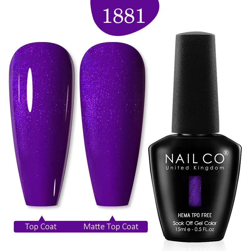 NAILCO Glitter Reflective Series Gel Nail Polish Nails Art Semi Qme 1881