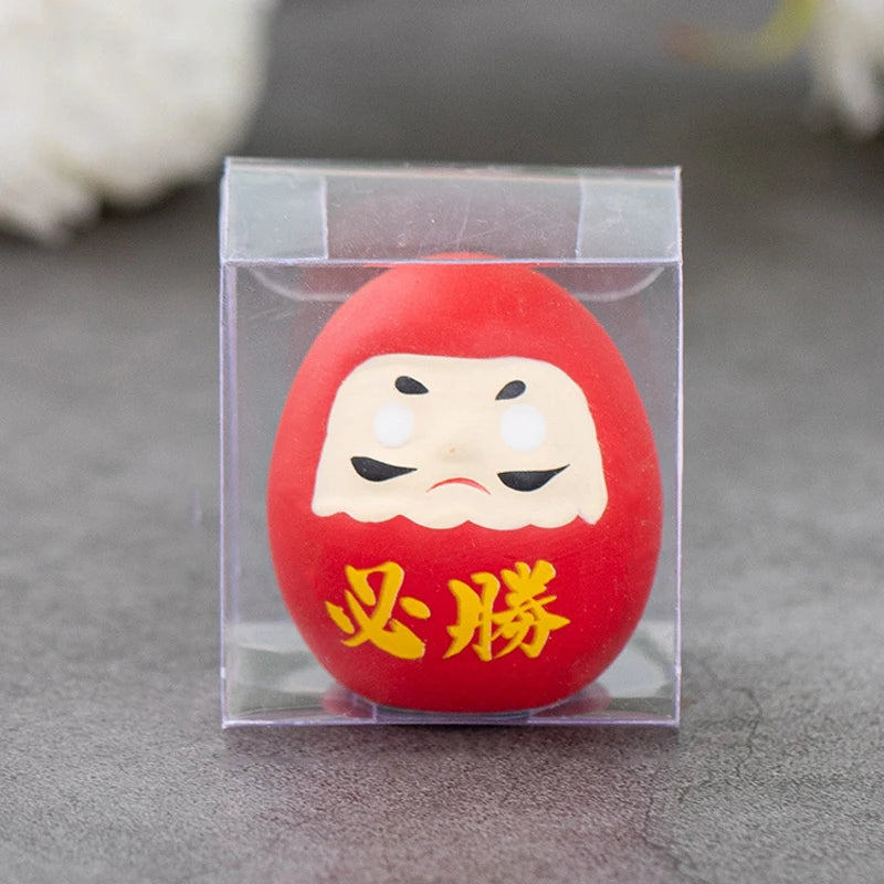 Japanese Ceramic Daruma Doll Crafts Inspired Wealth Prosperity Decor Lucky Charm Fortune Ornament Landscape Home Desk Decor Qme Red