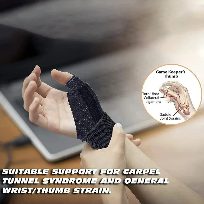 2PCS Adjustable Elastic Magic Tape Thumb Support Glove Breathable Wrist Brace for Tendonitis Pain Relief Qme