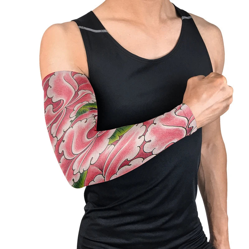 Fashionable Tattoo Manuscript Printed Ice Sleeves Summer Sun UV Qme