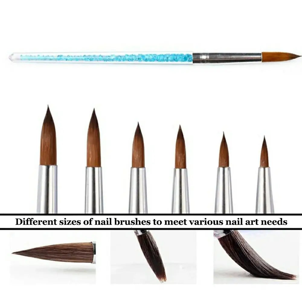 Nail Art Brush Acrylic UV Gel Glitter Drawing Painting Brushes Qme