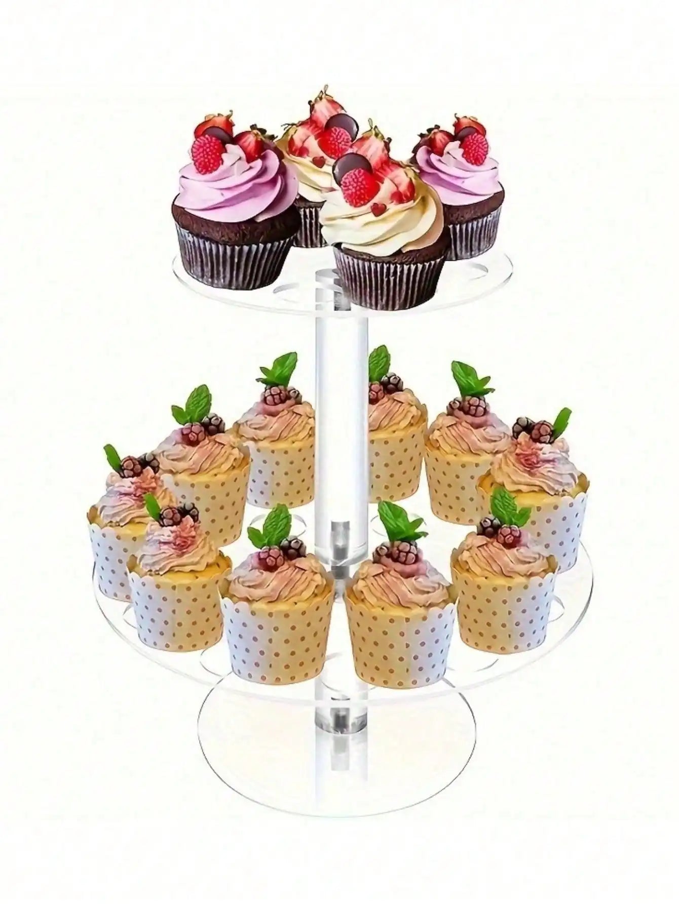 16 Hole Acrylic Transparent Ice Cream Rack Cone Display Cake Popcorn Qme