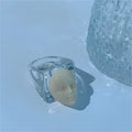 Punk Fun Face Ring Aesthetic 3D Resin Ring Art Women Jewelry Gift Girls Hip Hop Women Men Birthday Gothic Halloween Rings Women Qme 2 Size 7