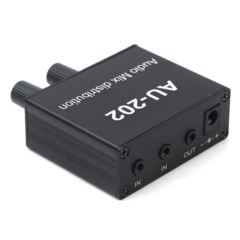 Stereo Mixer Audio Distributor Headphone External Power Volume Qme
