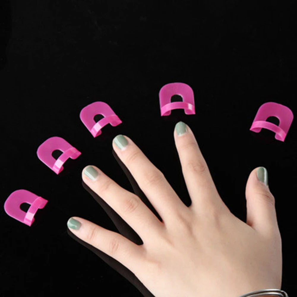 26pcs/set 10 Sizes G Curve Shape Nail Protector Varnish Shield Finger Cover Spill-Proof French Stickers Manicure Nail Clips Qme