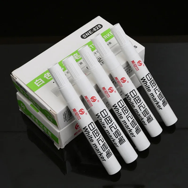 1/3/5pcs Permanent Oily White Marker Pen Waterproof Tire Painting Graffiti Environmental Gel Pen Notebook Drawing Supplies Qme