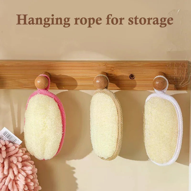 Natural Loofah Sponge Soft Bath Sponges Exfoliating Skin Health Cleaning Tool Bath Shower Brushes Unisex Foam Loofah Bath Brushe Qme