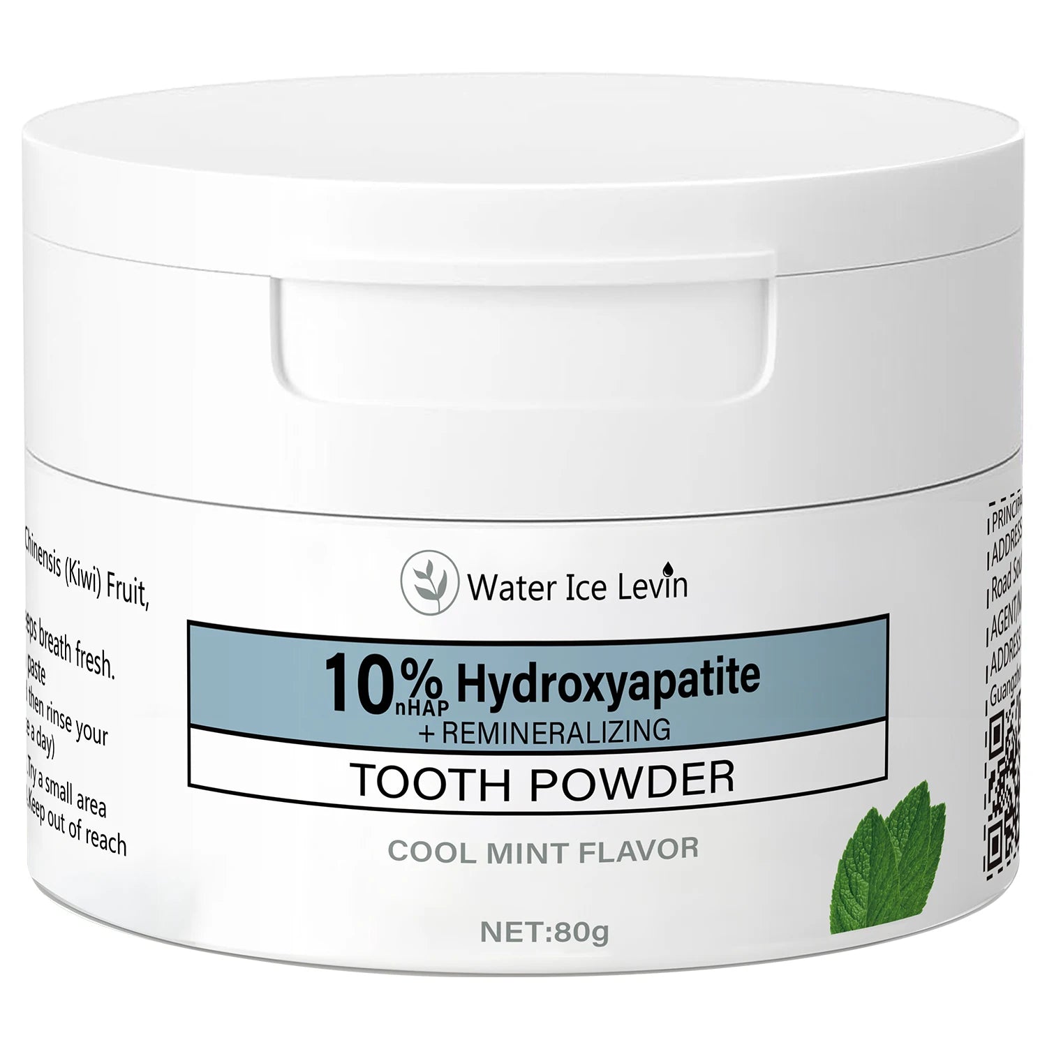 Tooth Powder with Cool Mint Flavor - Multi-functional Teeth Cleaning & Fresh Breath Formula with Charcoal & Hyaluronic Acid Qme WHITE Option 1
