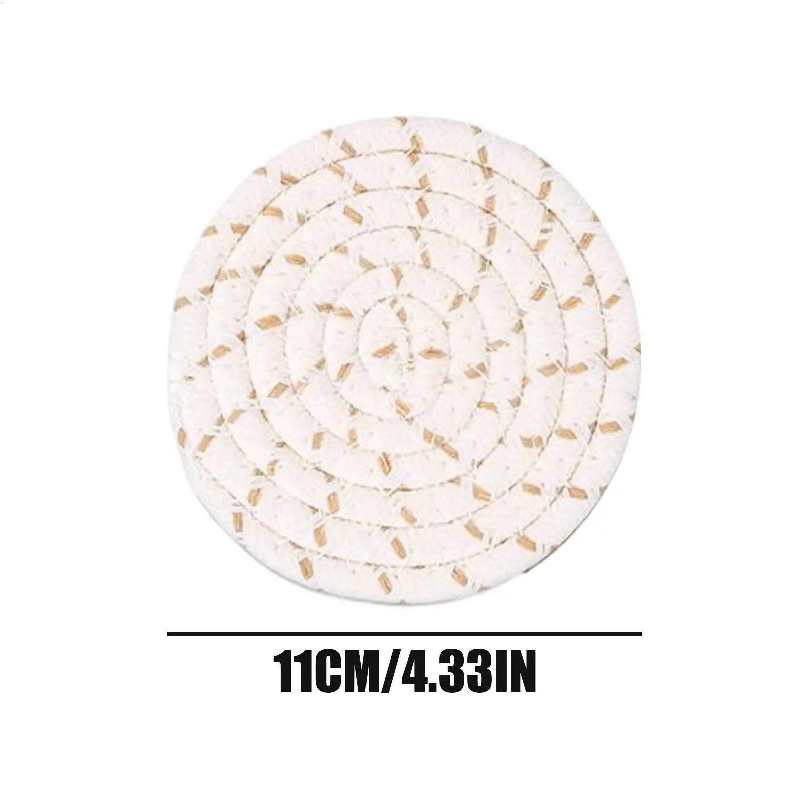 Absorbent Coasters 8 Pieces Absorbent Cup Mat With Holder 4.3 Inch Heat-Resistant Cotton Rope Desk Coaster For Table Home Coffee Qme