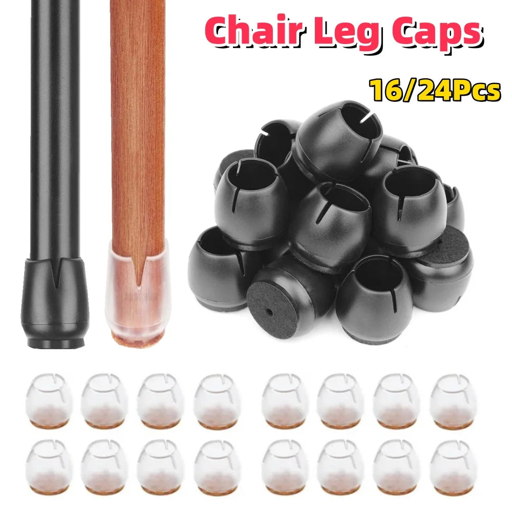 16/24Pcs Rubber Non-slip Chair Leg Cap Prevent Scratches Reduce Noise Wood Floor Protector Waterproof Anti-mold Furniture Parts Qme