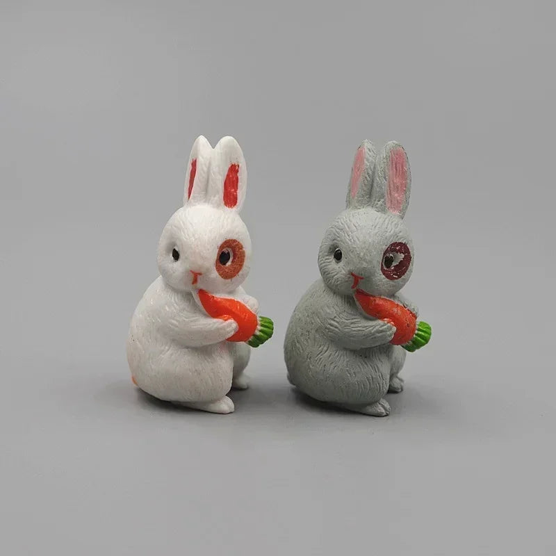 Desk Decoration Crafts Cute Mini Rabbit Miniature Hare Animal Qme