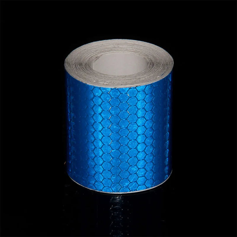 1/3M Reflective Car Stickers Waterproof Self-Adhesive Safety Warning Tape Strong Adhesive Reflectors Conspicuity Strip for Truck Qme Blue 5M 1mm