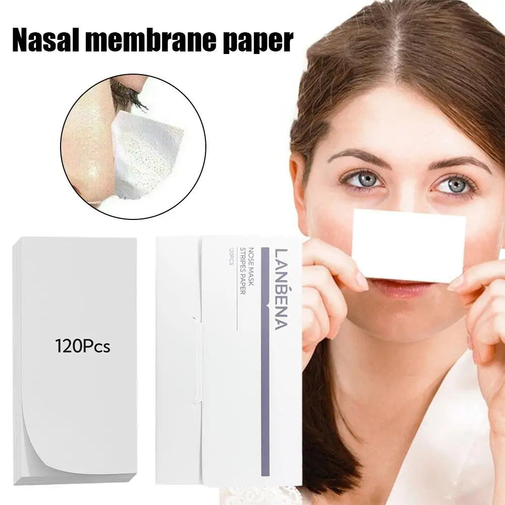120pcs Blackhead Removal Papers Plant Pore Strips Nose Acne Cleansing Black Dots Peel Off Mud Mask Treatments Skin Care Qme