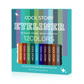 12-color Rainbow Matte Waterproof Eyeliner Professional Ultra Long Qme A