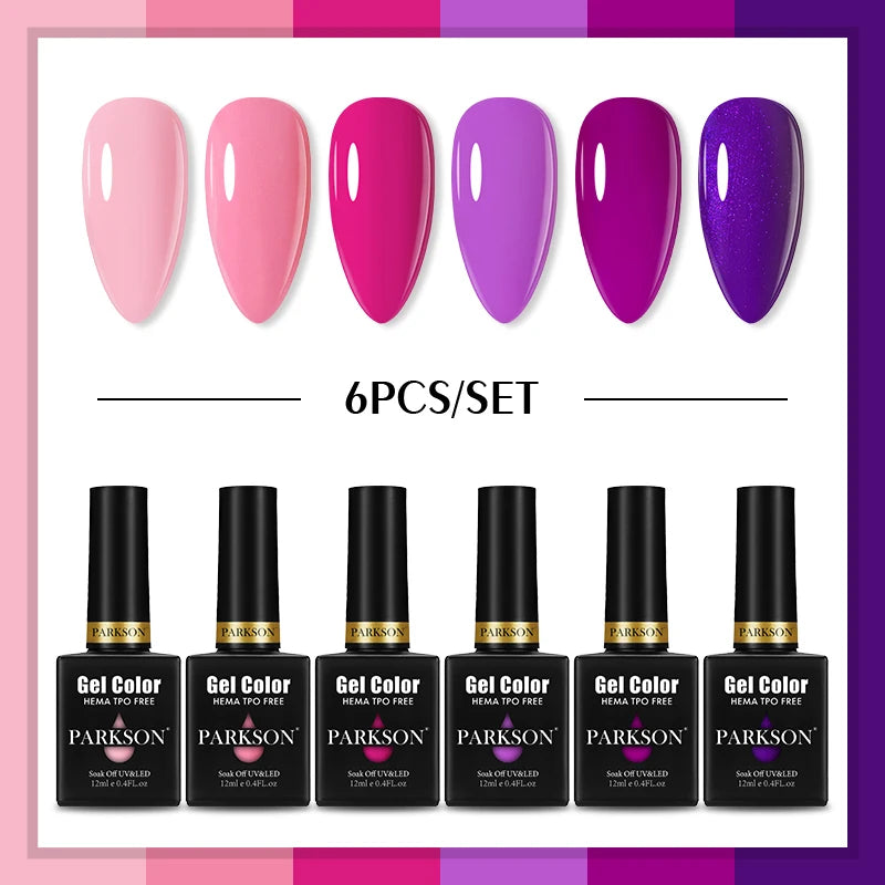 PARKSON Lot Gel Polish Semi-permanent Nail Hybrid Varnishes Base Coat Qme ZH11