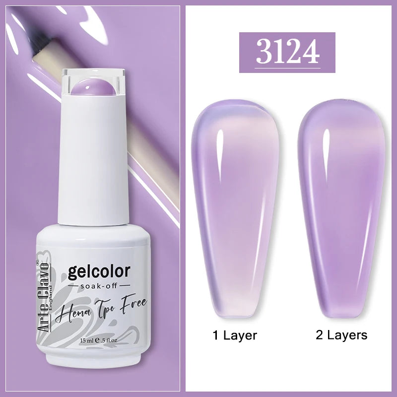 Arte Clavo Jelly Transparent Gel Nail Polish Summer Nude Pink Semi
