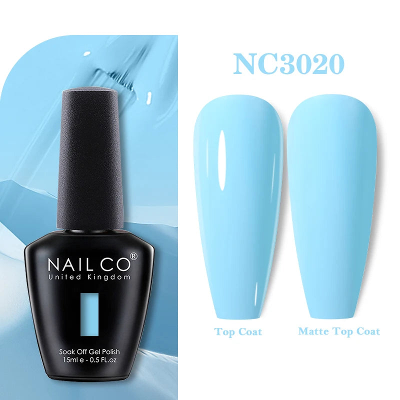 NAILCO Rubber Base Gel Polish Milky Pink Jelly White Beige 6Colors