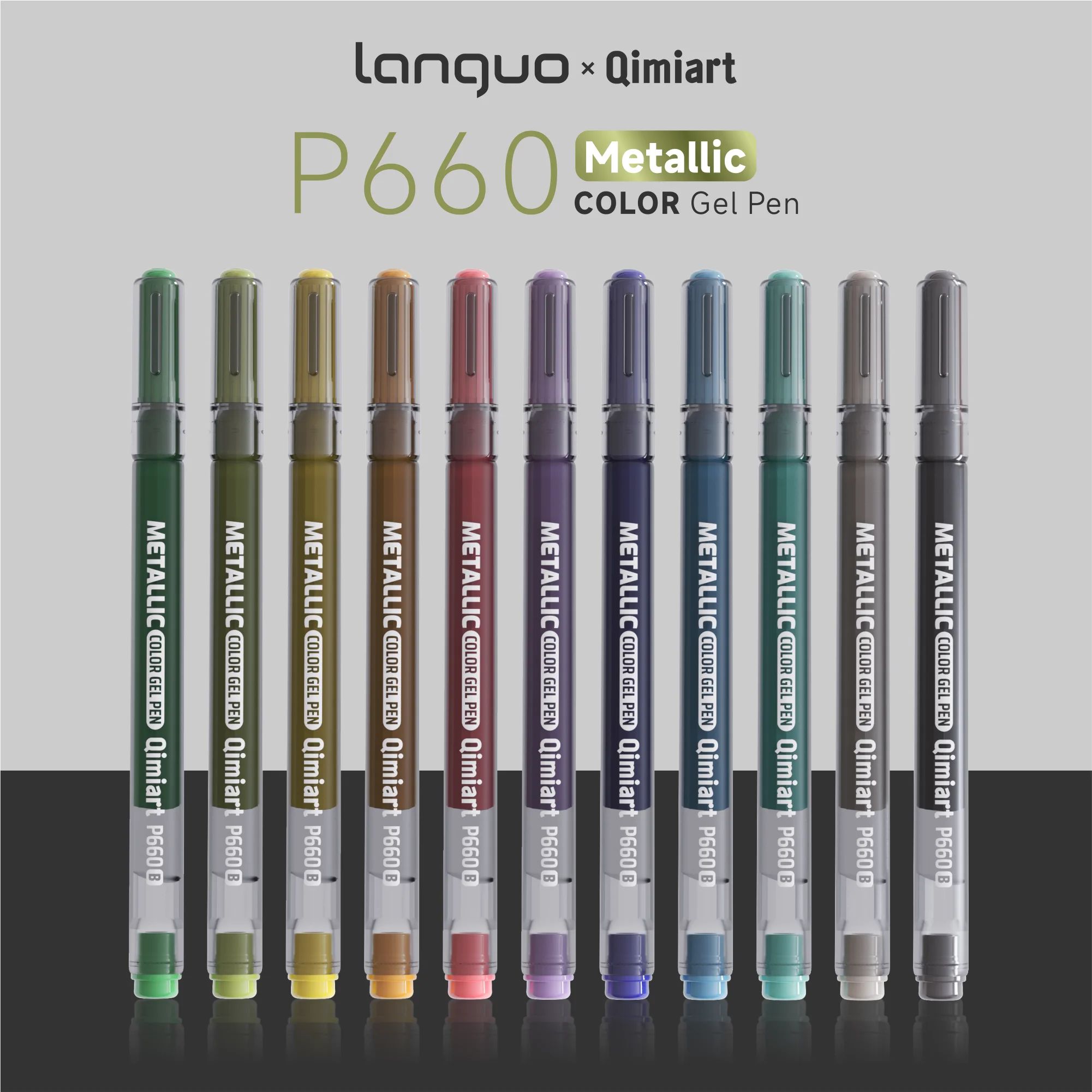 LANGUO 48 Colors Metallic Gel Pens Set,for Coloring, Drawing, Scrapbooking, Card Making, Metallic Acrylic Pens Stationery Qme