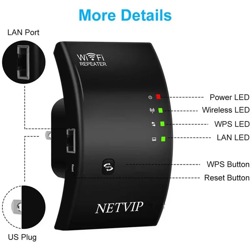Wireless Wifi Repeater Wifi Range Extender 300Mbps Network Wi fi Amplifier Signal Booster Repetidor Wifi Access Point Qme