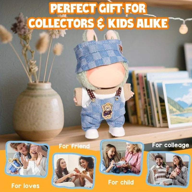Suitable for a 3-piece set of 17cm Lububu doll clothes, fashionable and cute doll clothing accessories (without dolls) Qme