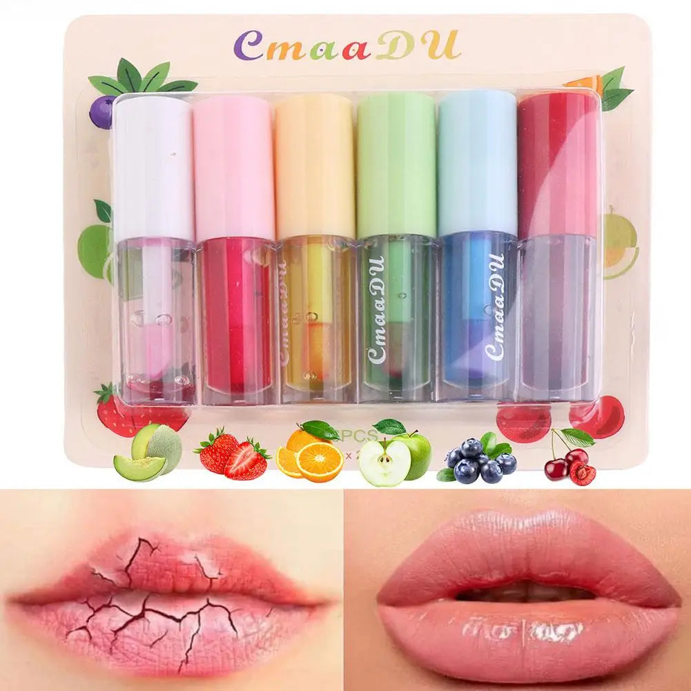 Fruit Flavored Discolored Lip Balm Jelly Magic Color Changing Lipstick Girl Moisturizing Nourishing Lasting Lip Gloss Glaze Care Qme