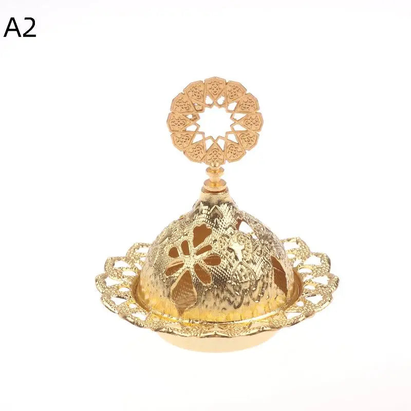 Home Hotel Incense Holder Yoga Ornaments Burner Hollow Golden Tower Qme A2
