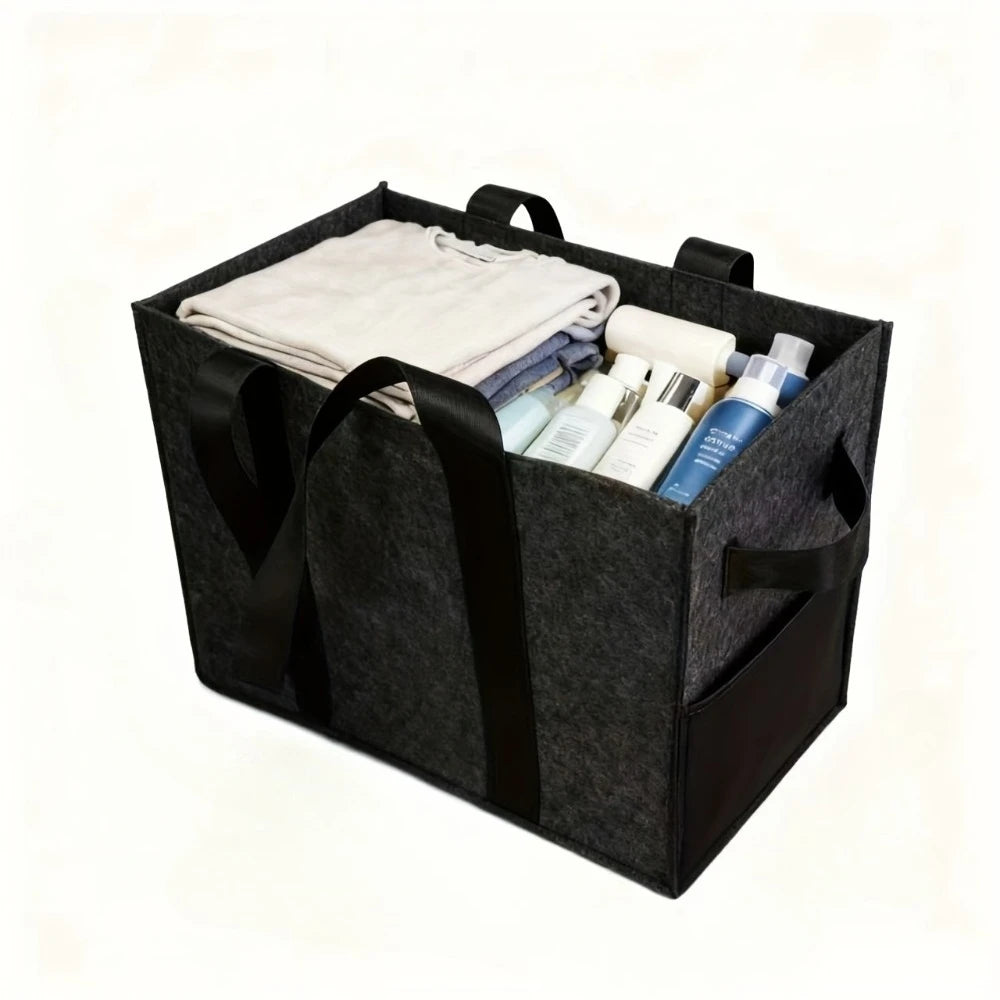 Portable Multi Compartment Tote Extra Thick Felt Storage Box With Handles Used For Car Trunk Storage Qme xinmaoz-1pc